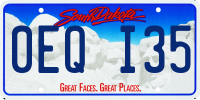 SD license plate 0EQI35