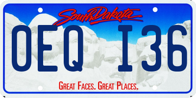 SD license plate 0EQI36