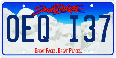 SD license plate 0EQI37
