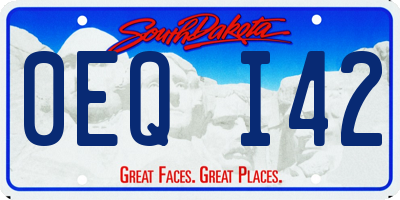 SD license plate 0EQI42