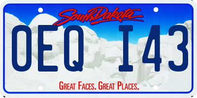 SD license plate 0EQI43