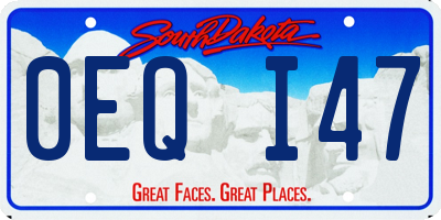 SD license plate 0EQI47