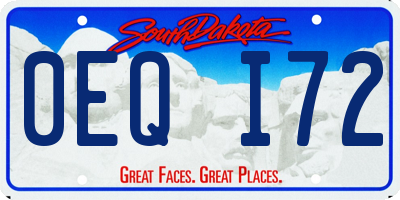 SD license plate 0EQI72