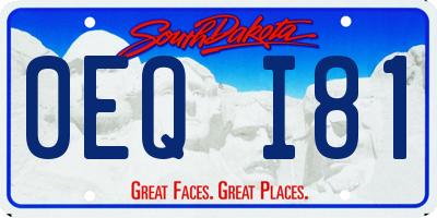 SD license plate 0EQI81