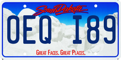 SD license plate 0EQI89