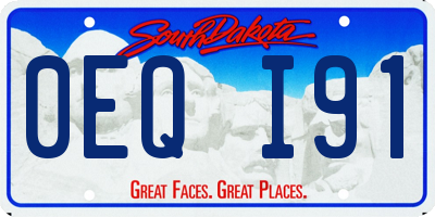 SD license plate 0EQI91