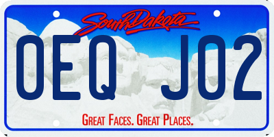 SD license plate 0EQJ02