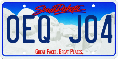 SD license plate 0EQJ04