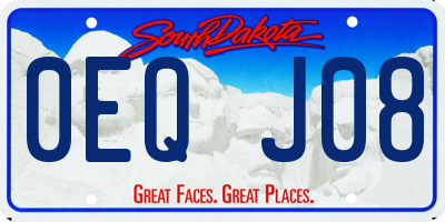 SD license plate 0EQJ08