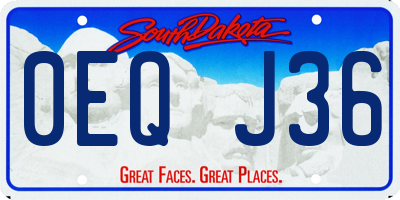 SD license plate 0EQJ36