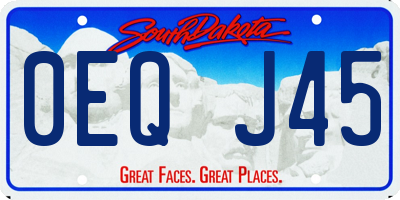 SD license plate 0EQJ45
