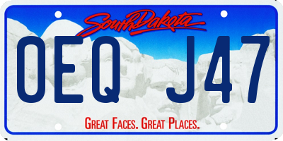 SD license plate 0EQJ47
