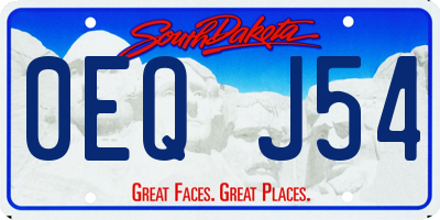 SD license plate 0EQJ54