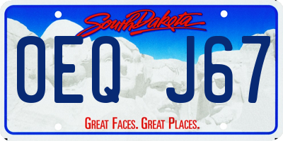 SD license plate 0EQJ67