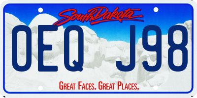 SD license plate 0EQJ98