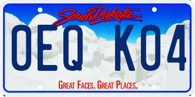 SD license plate 0EQK04
