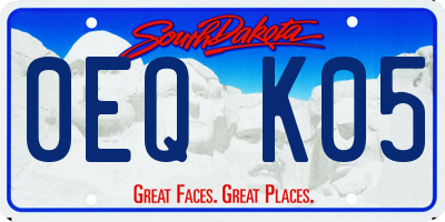 SD license plate 0EQK05