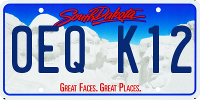 SD license plate 0EQK12