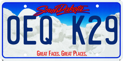 SD license plate 0EQK29