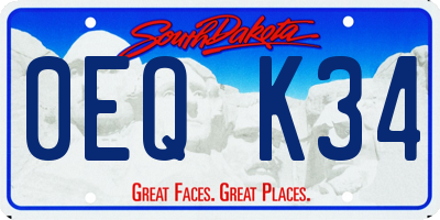 SD license plate 0EQK34