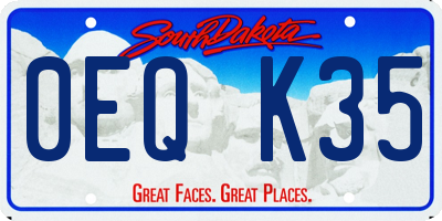 SD license plate 0EQK35