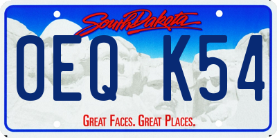 SD license plate 0EQK54
