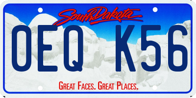 SD license plate 0EQK56