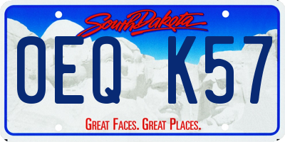 SD license plate 0EQK57