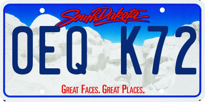 SD license plate 0EQK72