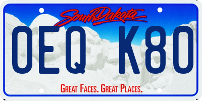 SD license plate 0EQK80