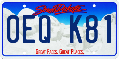 SD license plate 0EQK81