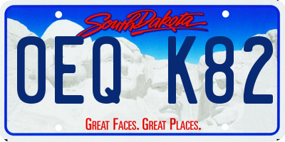 SD license plate 0EQK82