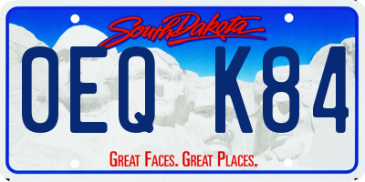 SD license plate 0EQK84