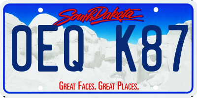 SD license plate 0EQK87