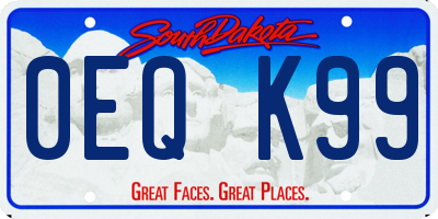 SD license plate 0EQK99