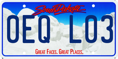 SD license plate 0EQL03