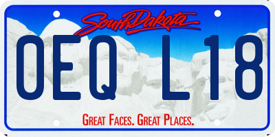 SD license plate 0EQL18