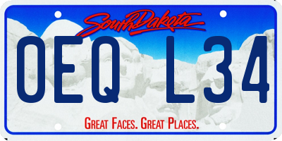 SD license plate 0EQL34
