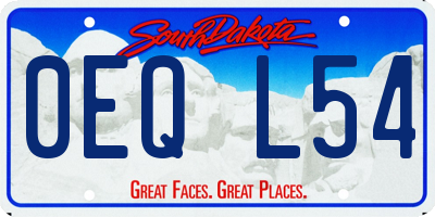 SD license plate 0EQL54