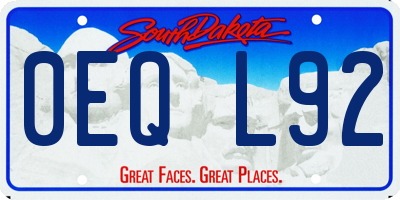 SD license plate 0EQL92