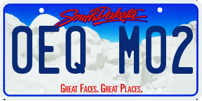 SD license plate 0EQM02