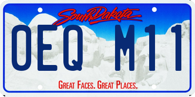 SD license plate 0EQM11