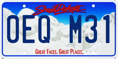 SD license plate 0EQM31