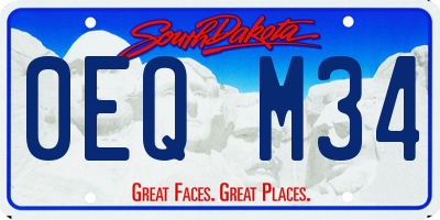 SD license plate 0EQM34
