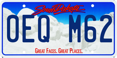 SD license plate 0EQM62