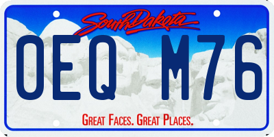 SD license plate 0EQM76