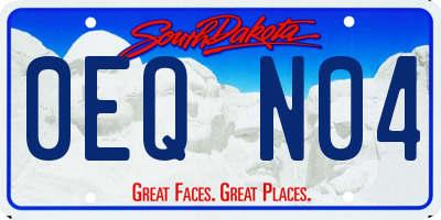 SD license plate 0EQN04