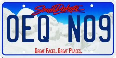 SD license plate 0EQN09