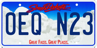 SD license plate 0EQN23