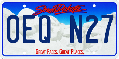 SD license plate 0EQN27